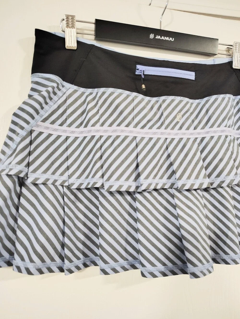 Lululemon Run: Pace Setter Skirt Stripe Black & Polar Haze Women's 10 Pickleball